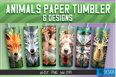 Animals Paper Tumblers Wrap 20 oz.