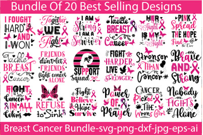 &23;Breast Cancer SVG Bundle&2C;Breast Cancer SVG Designs&2C; Digital Download