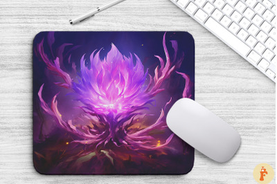 Fantasy Alien Lavender Flower Mouse Pad