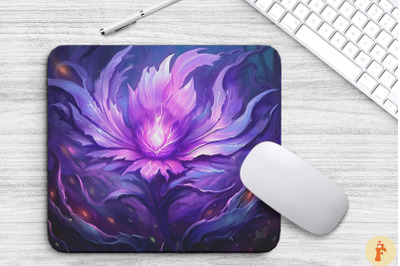 Fantasy Alien Lavender Flower Mouse Pad