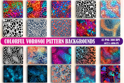 Colorful Voronoi Pattern Backgrounds