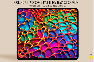 3d Neon Colored Voronoi Pattern