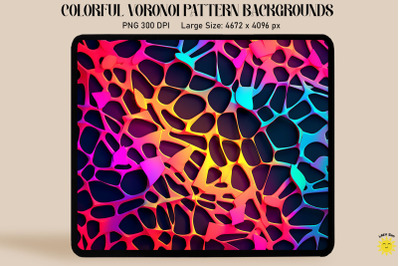 3d Neon Colored Voronoi Pattern