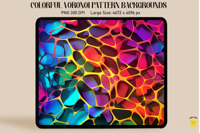 3d Neon Colored Voronoi Pattern