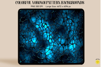 Glowing Blue Wireframe Voronoi Pattern