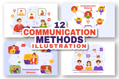 12 Communication Methods Illustration