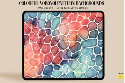 Watercolor Voronoi Diagram Pattern