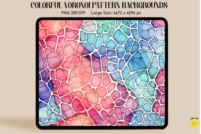 Watercolor Voronoi Diagram Pattern