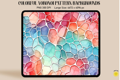 Watercolor Voronoi Diagram Pattern