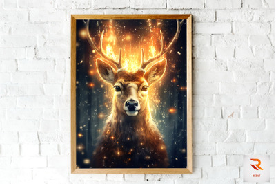 Fabulous Magical Deer Fantasy Wall Art