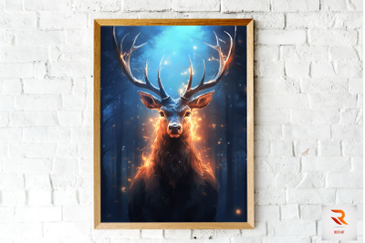 Fabulous Magical Deer Fantasy Wall Art