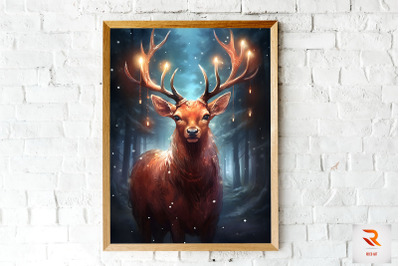 Fabulous Magical Deer Fantasy Wall Art