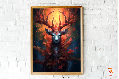 Beautiful Mythical Fantasy Deer Wall Art