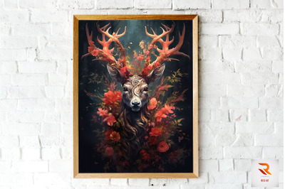 Beautiful Mythical Fantasy Deer Wall Art