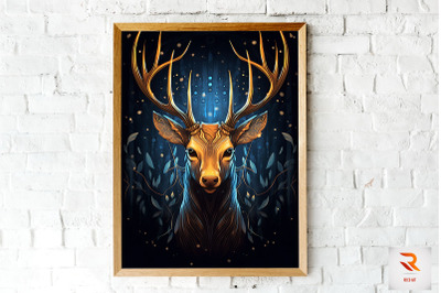 Majestic Beautiful Deer Fantasy Wall Art