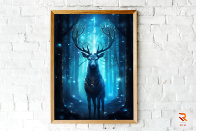 Majestic Beautiful Deer Fantasy Wall Art