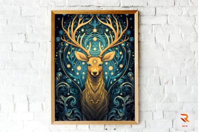 Majestic Beautiful Deer Fantasy Wall Art