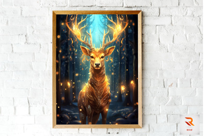 Majestic Beautiful Deer Fantasy Wall Art