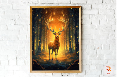 Majestic Beautiful Deer Fantasy Wall Art