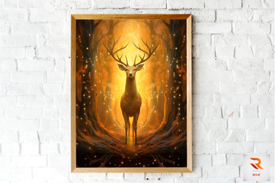 Beautiful Radiating Deer Wall Art