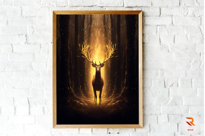 Beautiful Radiating Deer Wall Art