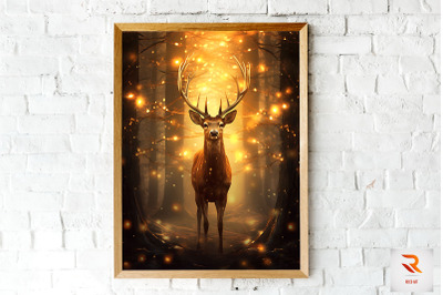 Beautiful Radiating Deer Wall Art