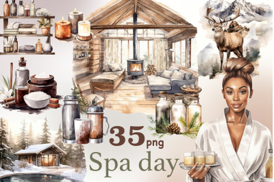 Spa Day Clipart | Black Girl Clipart PNG