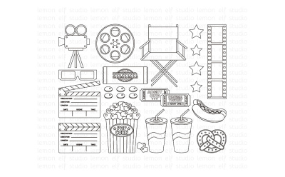Movie Night-Digital Stamp (LES.DS27)
