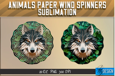 Wolf Paper Wind Spinners Sublimation