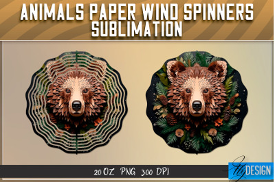 Bear Paper Wind Spinners Sublimation