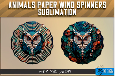 Owl Paper Wind Spinners Sublimation