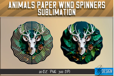 Deer Paper Wind Spinners Sublimation