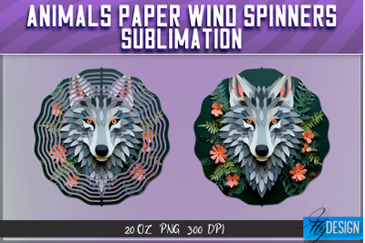 Wolf Paper Wind Spinners Sublimation