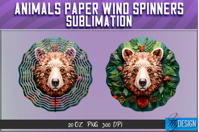 Bear Paper Wind Spinners Sublimation