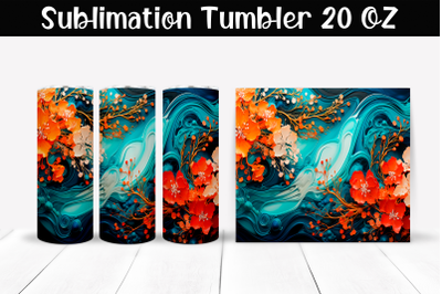 Fantastic explosion of colors Sublimation Tumbler Wrap 20 oz