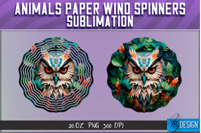 Owl Paper Wind Spinners Sublimation