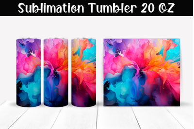 Fantastic explosion of colors Sublimation Tumbler Wrap 20 oz