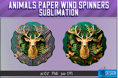 Deer Paper Wind Spinners Sublimation