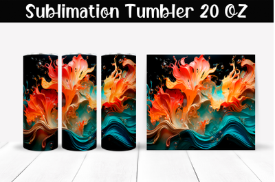 Fantastic explosion of colors Sublimation Tumbler Wrap 20 oz