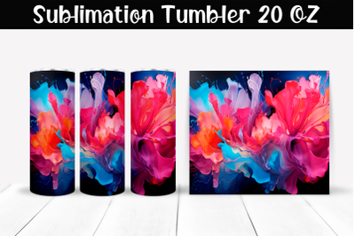 Fantastic explosion of colors Sublimation Tumbler Wrap 20 oz