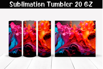 Fantastic explosion of colors Sublimation Tumbler Wrap 20 oz