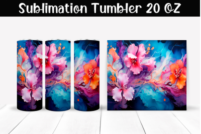 Fantastic explosion of colors Sublimation Tumbler Wrap 20 oz