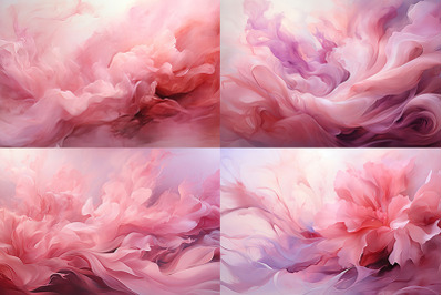 a close up of a pink and white cloud of liquid