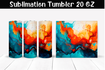 Fantastic explosion of colors Sublimation Tumbler Wrap 20 oz