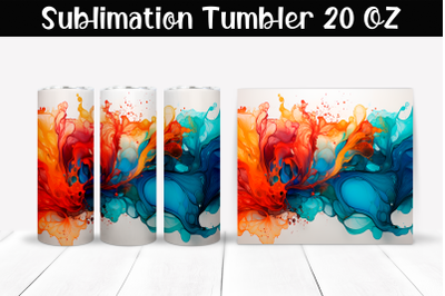 Fantastic explosion of colors Sublimation Tumbler Wrap 20 oz