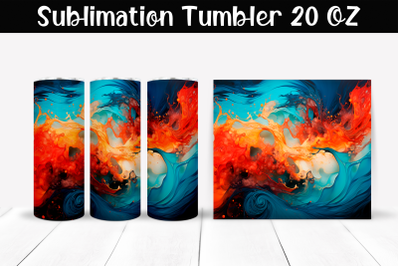 Fantastic explosion of colors Sublimation Tumbler Wrap 20 oz