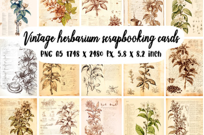 20 Vintage herbarium scrapbooking cards