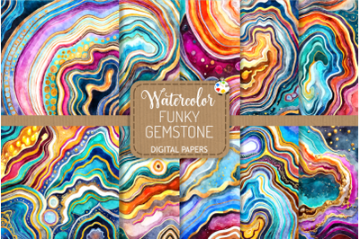Funky Gemstone - Watercolor Background Textures