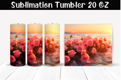 Sea roses Sublimation Tumbler Wrap 20 oz