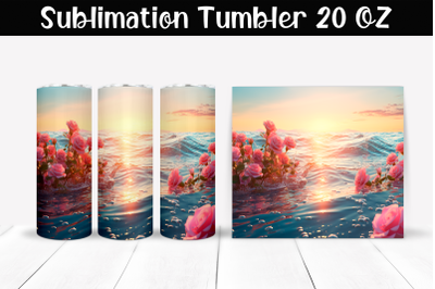 Sea roses Sublimation Tumbler Wrap 20 oz